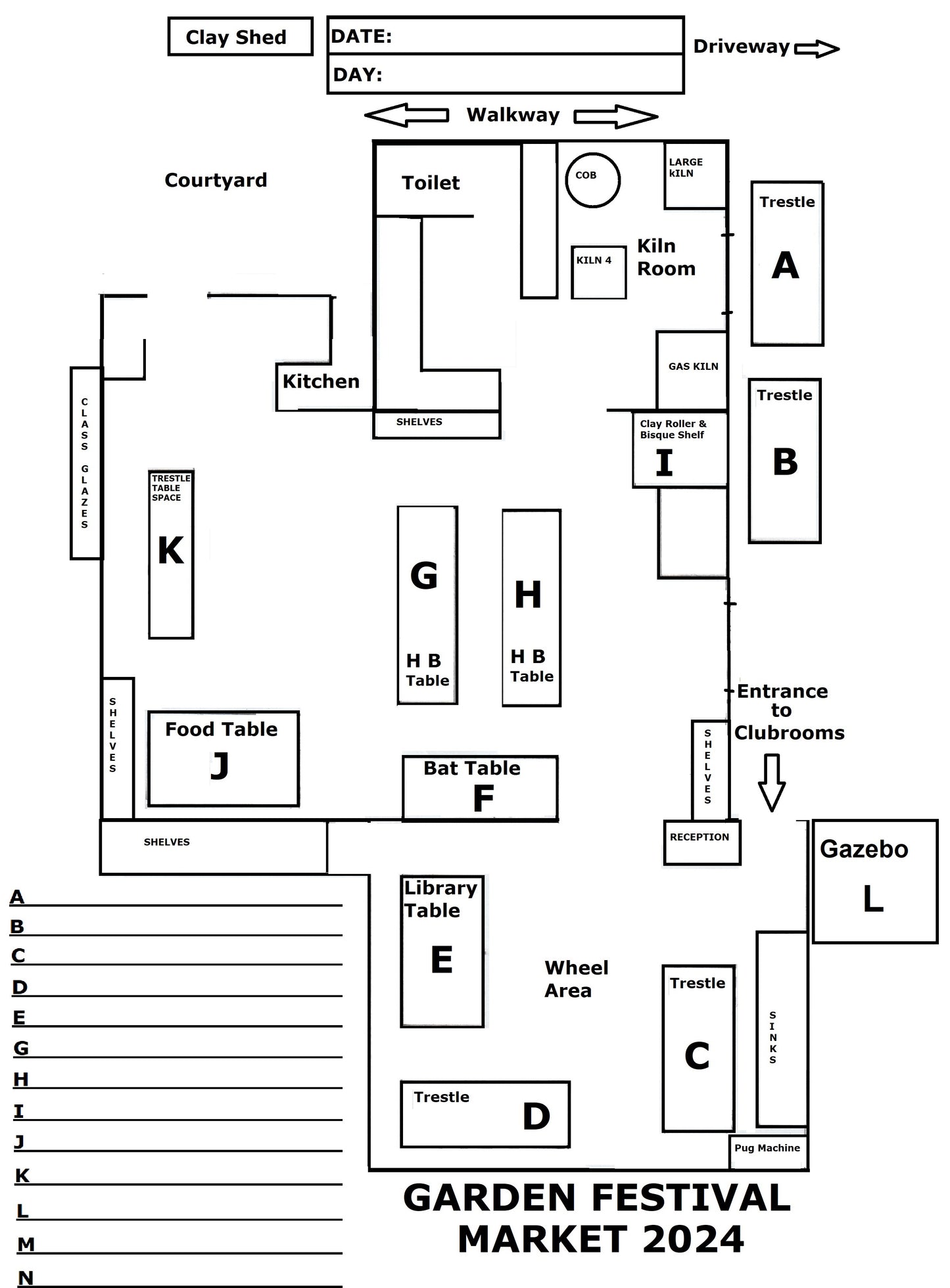 Garden Festival Stall (Club members only) Sunday  Nov 9th 2025 9-3pm